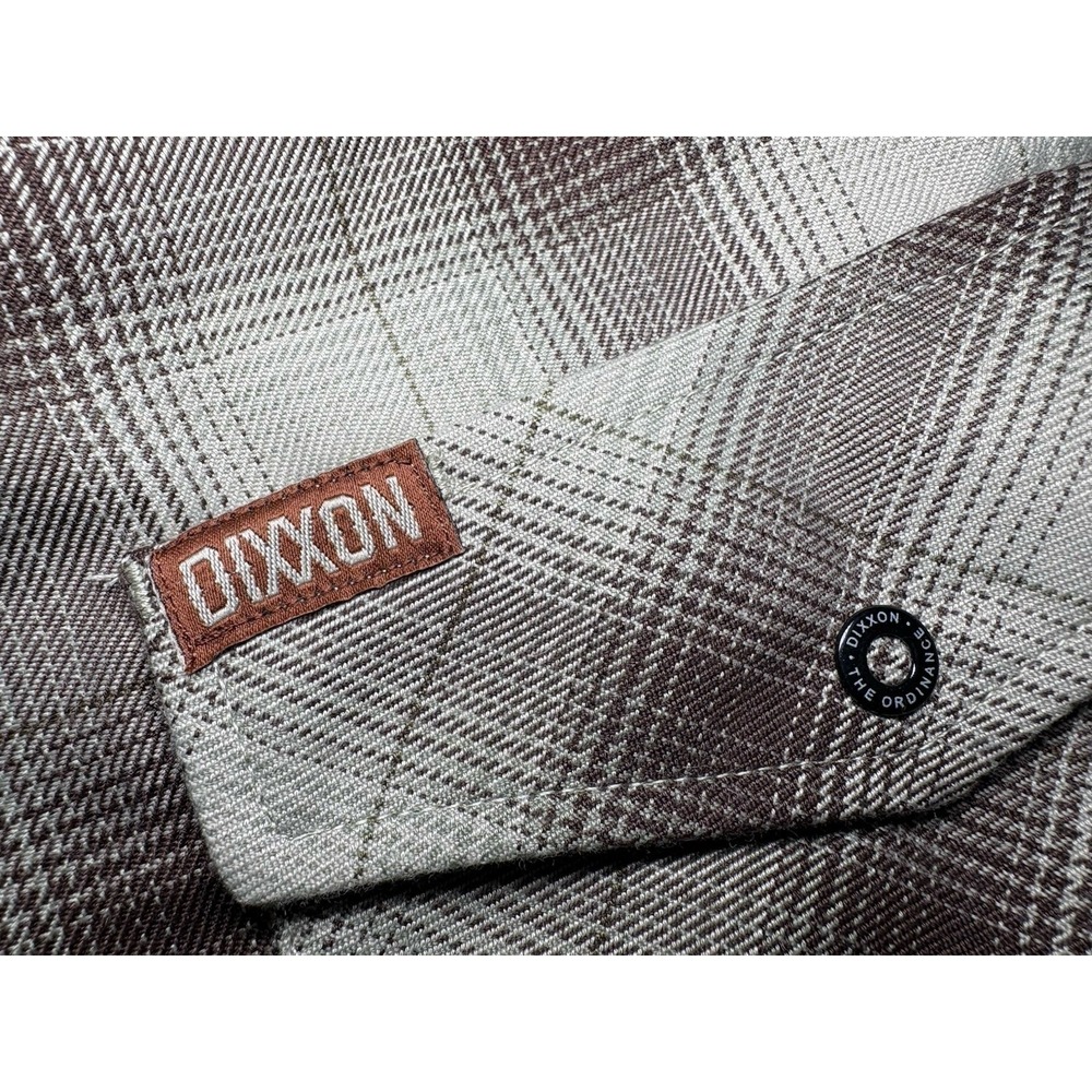 DIXXON Flannel Ordinance Men's‎ 2X Snap Button Brown Khaki Tan Plaid Shirt NWT - Picture 6 of 10